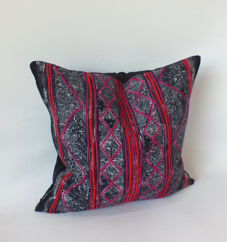 Decorative Pillow cover case Hemp Batik Fabric Vintage cushion cover Hand woven textiles Ethnic Scatter Square cushions throw pillows Kilim image 4