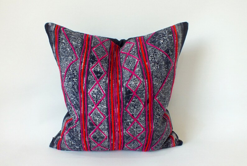Decorative Pillow cover case Hemp Batik Fabric Vintage cushion cover Hand woven textiles Ethnic Scatter Square cushions throw pillows Kilim image 7