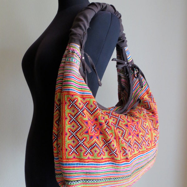 Hmong Ethnic handmade bags vintage fabric, Bohemian Handbags from Thailand