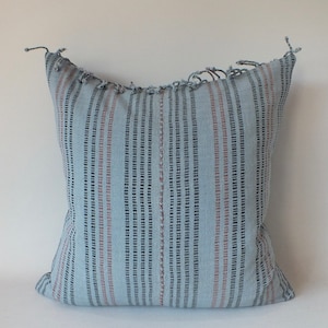 Blue And black Pillow case Handwoven throw accent pillow cover Frazada sofa cushion pastel Colour decorative bedroom pillows woven textile