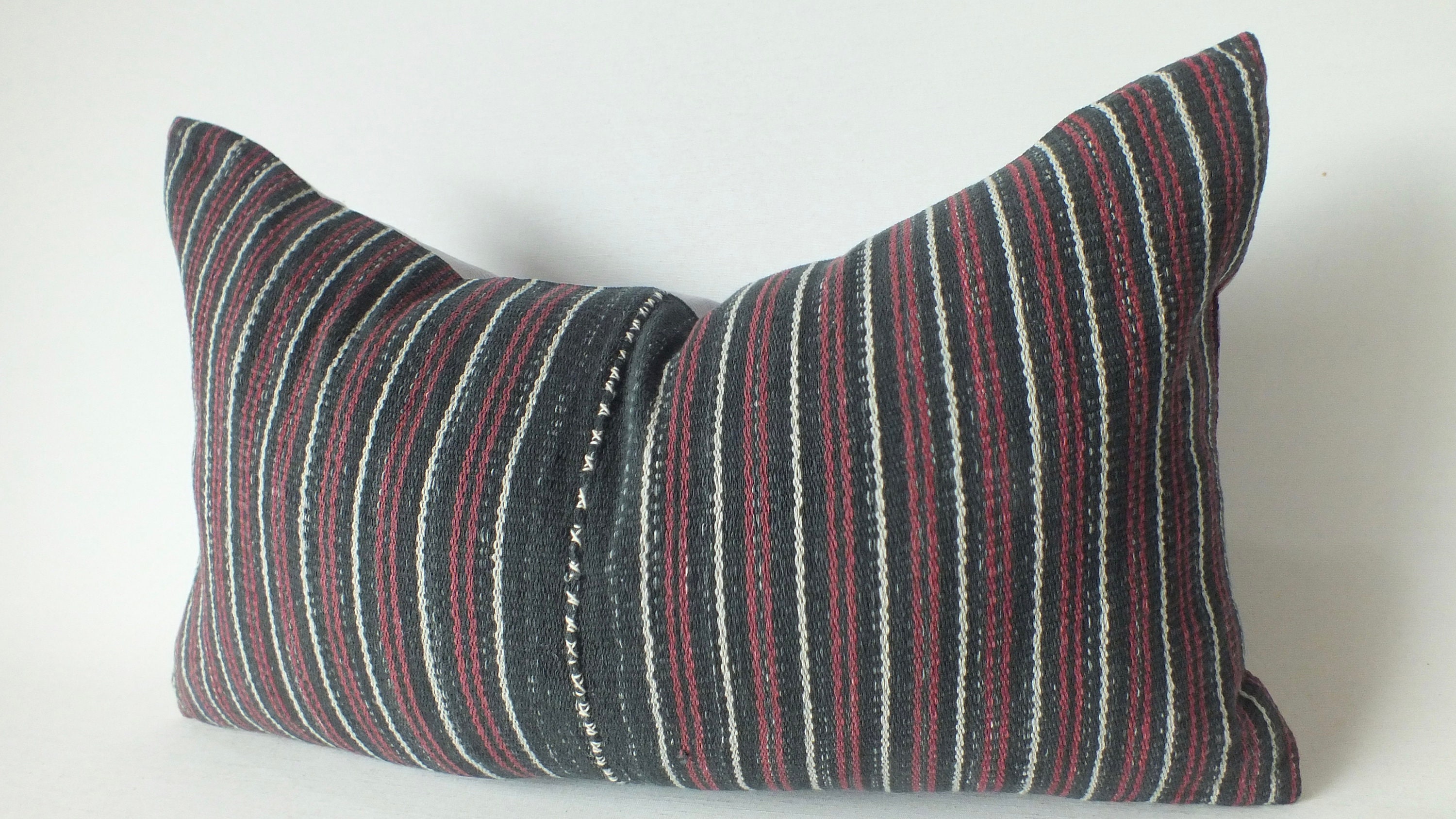 Black Burgundy Grey Sofa Pillow Case Hand Woven Decorative Etsy UK