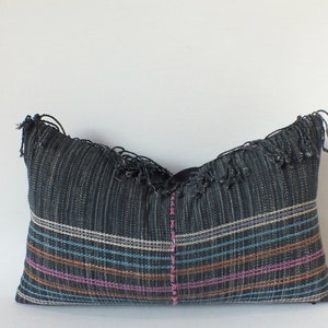 Vinatge Hmong Pillow case Hand Woven decorative ethnic Frazada accent  Tribal Textile throw cushion cover  Hmong textiles Home decor