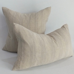 Beige Cream Striped Woven  Sofa Pillow  Cushion-Cover Decorative Throw Pillows case living room bedroom pillowslip living room