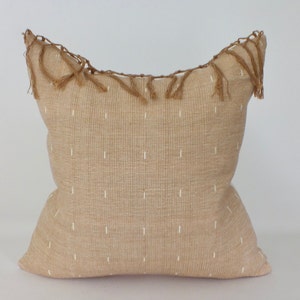 Beige colour Decorative Throw Pillow Hand Woven ethnic accent Textile Living room sofa cushion  Karen Hill tribe Hand-woven fabrics