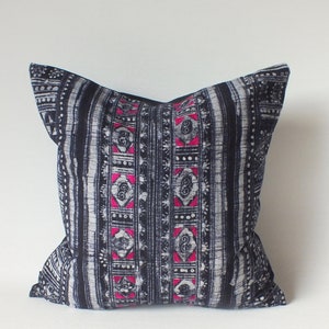 Decorative blue black Batik Indigo ethnic Cushion cover Vintage textiles Frazada living room bed room sofa chair pillows home decor Hmong