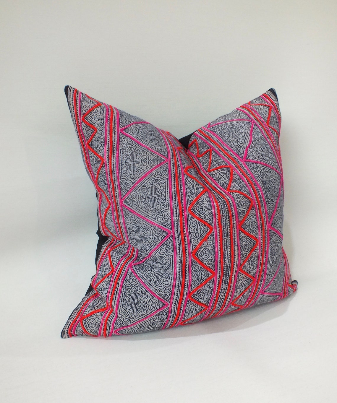 Hmong Pillow Cover Vintage Fabric Ethnic Pattern Cushion Case Etsy