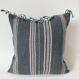 Funda de almohada para sofá en blanco y negro, tejida a mano, con acento étnico, cojín de cama Frazada, textil tribal decorativo en color pastel.
