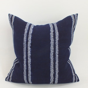 Blauer Batik-Kissenbezug Handgedruckter Kissenbezug Tribal-Dekoration indigo-marineblauer Kissenbezug Wohnkultur Sofakissen