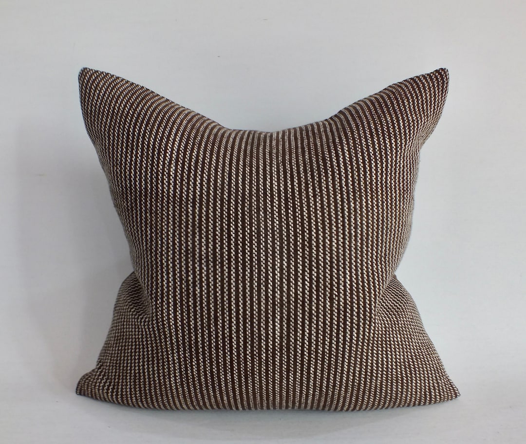 Brown Striped Sofa Chair Pillow Cover Fabric Decorative Cushion Throw