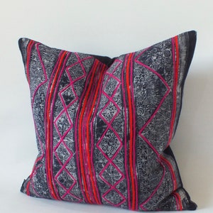 Decorative Pillow cover case Hemp Batik Fabric Vintage cushion cover Hand woven textiles Ethnic Scatter Square cushions throw pillows Kilim image 2
