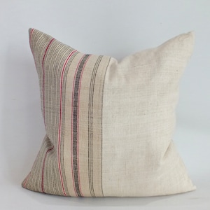 Hmong Pillow Vintage Fabric ethnic Navy Blue Accent cushion pillow-case  Hand woven textiles hemp Scatter  throw pillows sofa-cushions