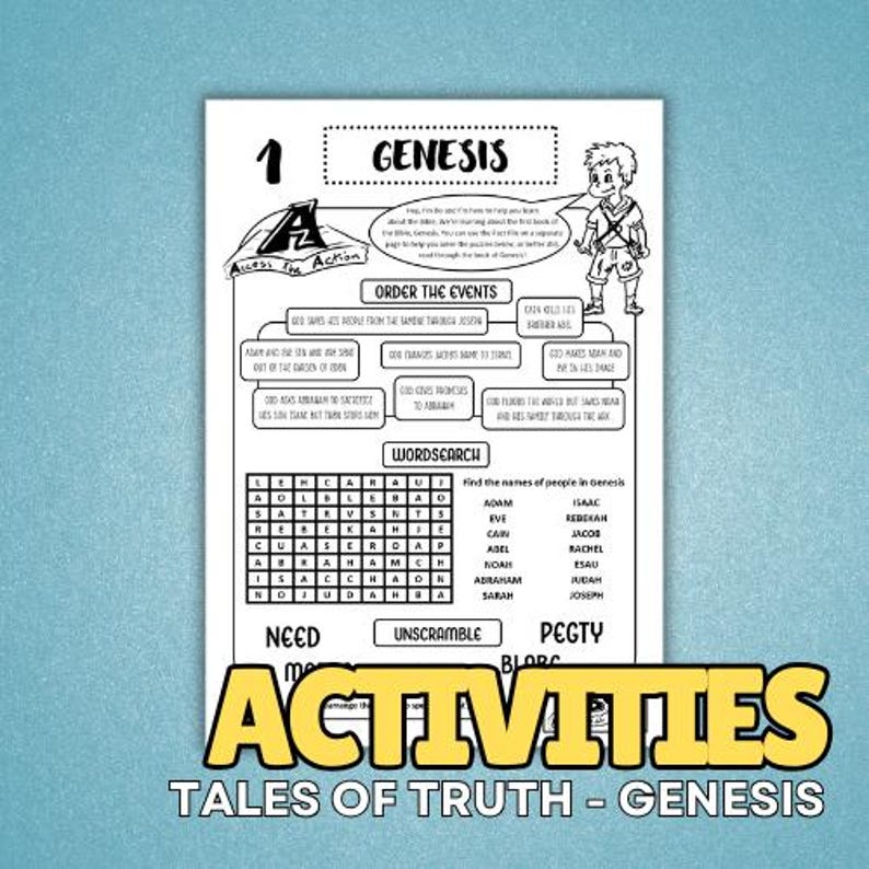 Genesis - Bible Book Activity & Craft Pack - Etsy