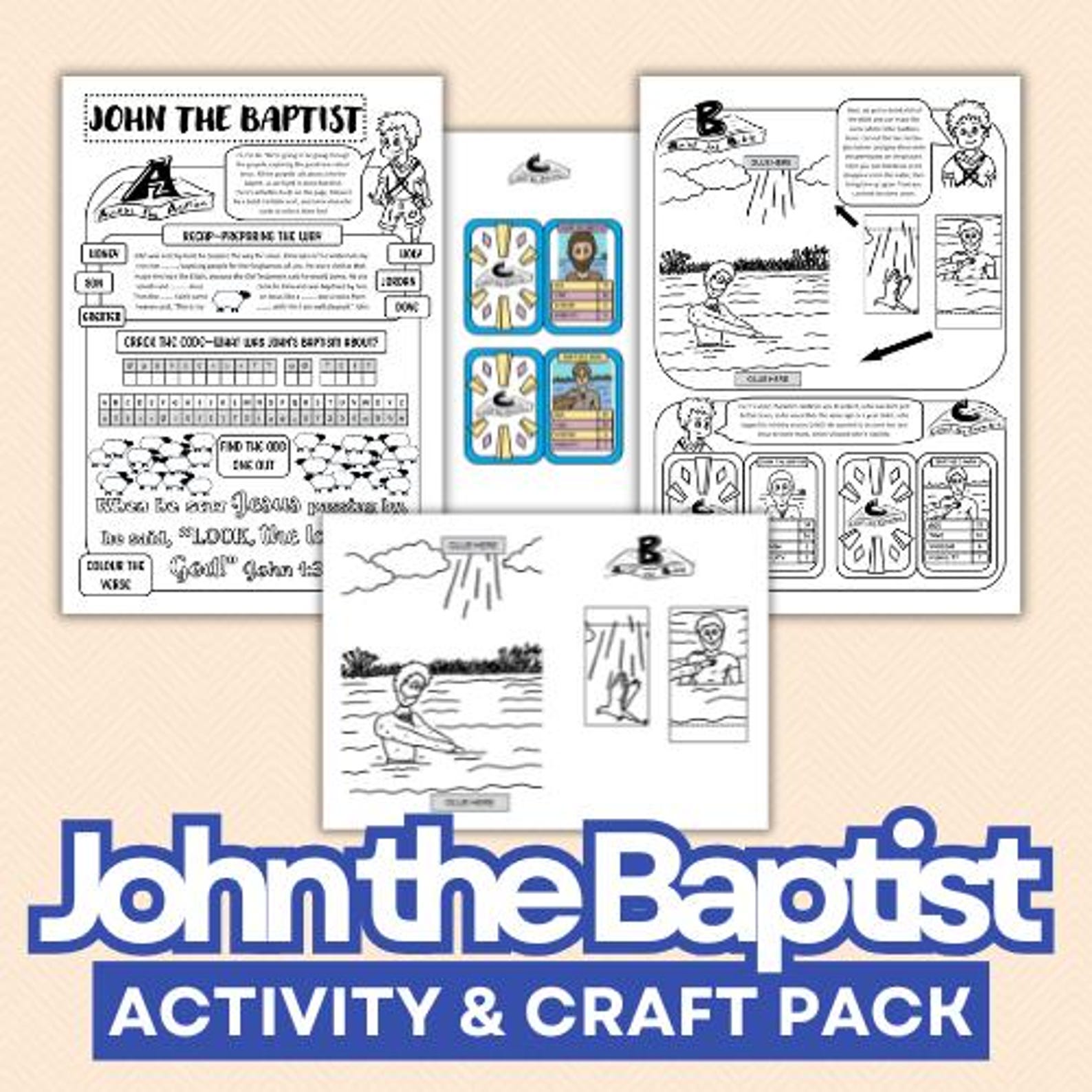 John the Baptist- Activity & Craft Pack - Etsy