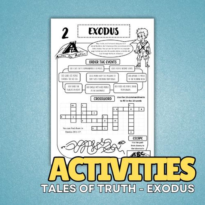 Exodus - Bible Book Activity & Craft Pack - Etsy