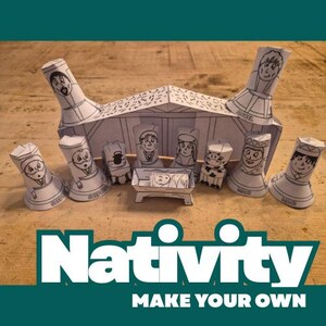 Make Your Own Paper Nativity / 24 crafts to make / Family Advent Calendar