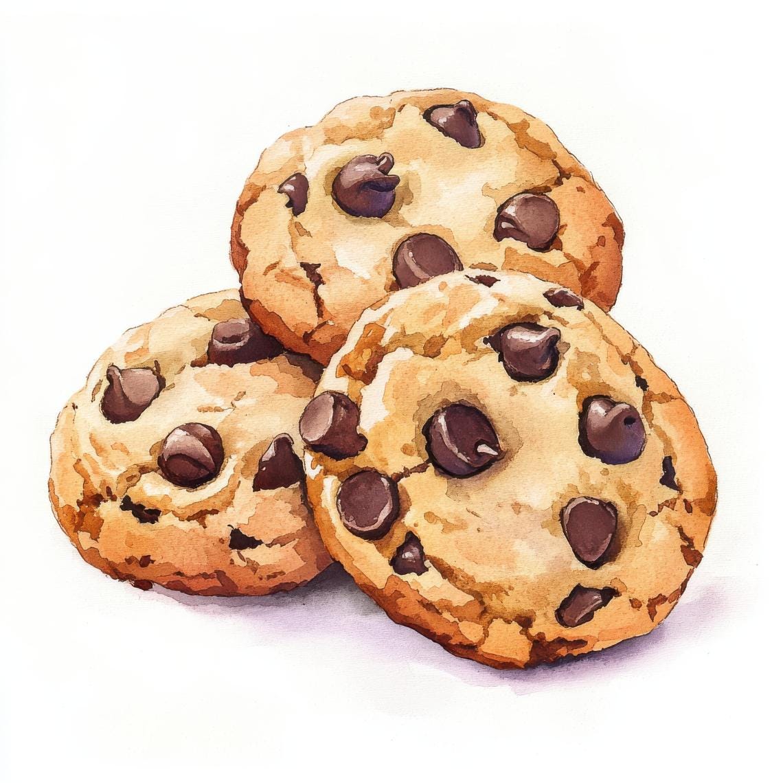 Watercolor Cookies Clipart Bundle, Chocolate Chip Cookie, Cookies ...