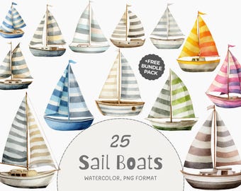 Clipart digital de veleiros, pacote de PNGs de veleiros, clipart de veleiros, PNGs de barcos, imagens náuticas de barcos