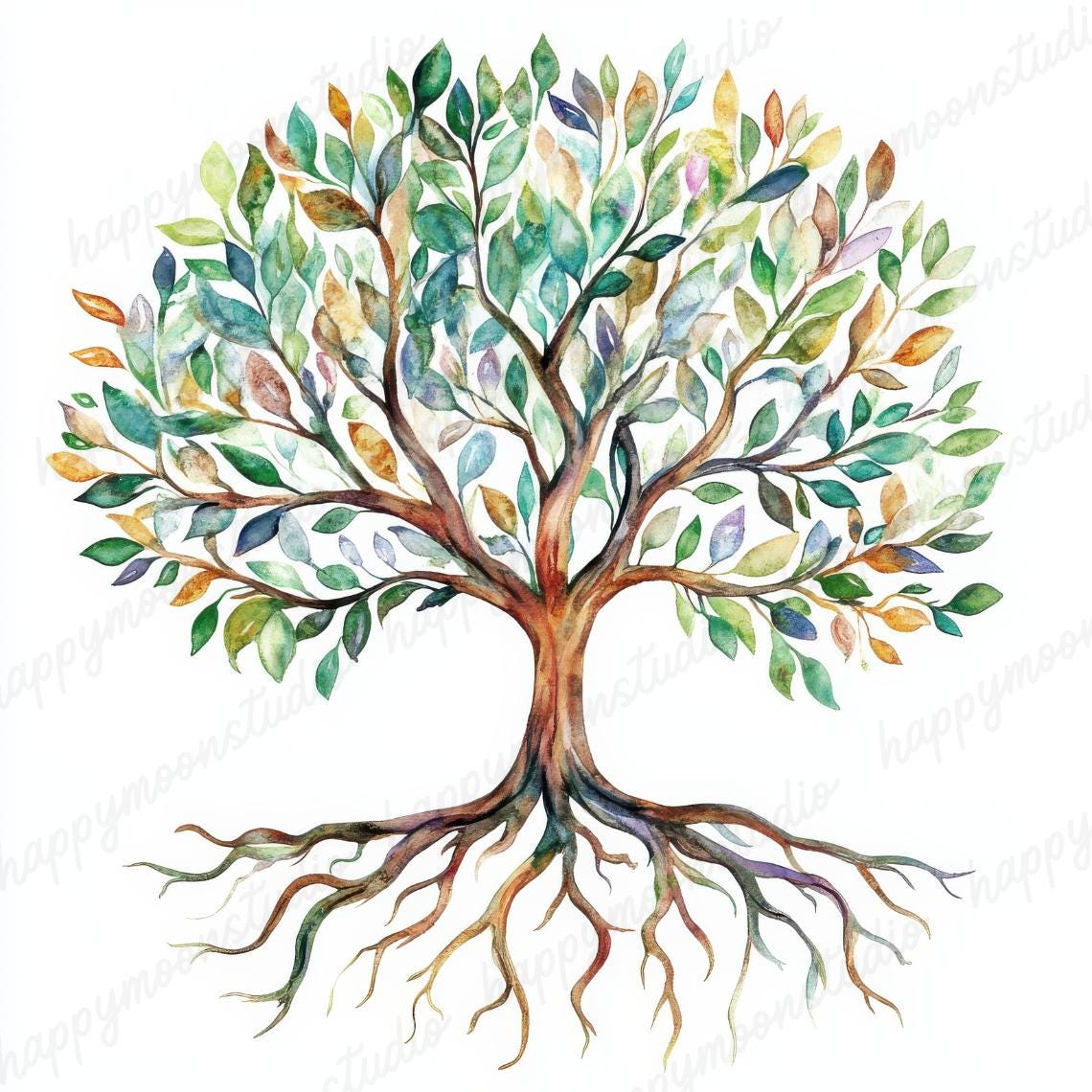 30 Tree of Life Clipart, Oak Tree, JPG Instant Download File ...