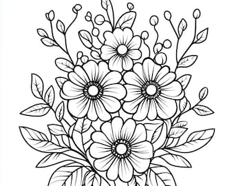 35 Lineart Flowers Clipart, Sketched Flowers, Flower Lineart, Hand Drawn Botanical Flowers, Wildflower Line Art
