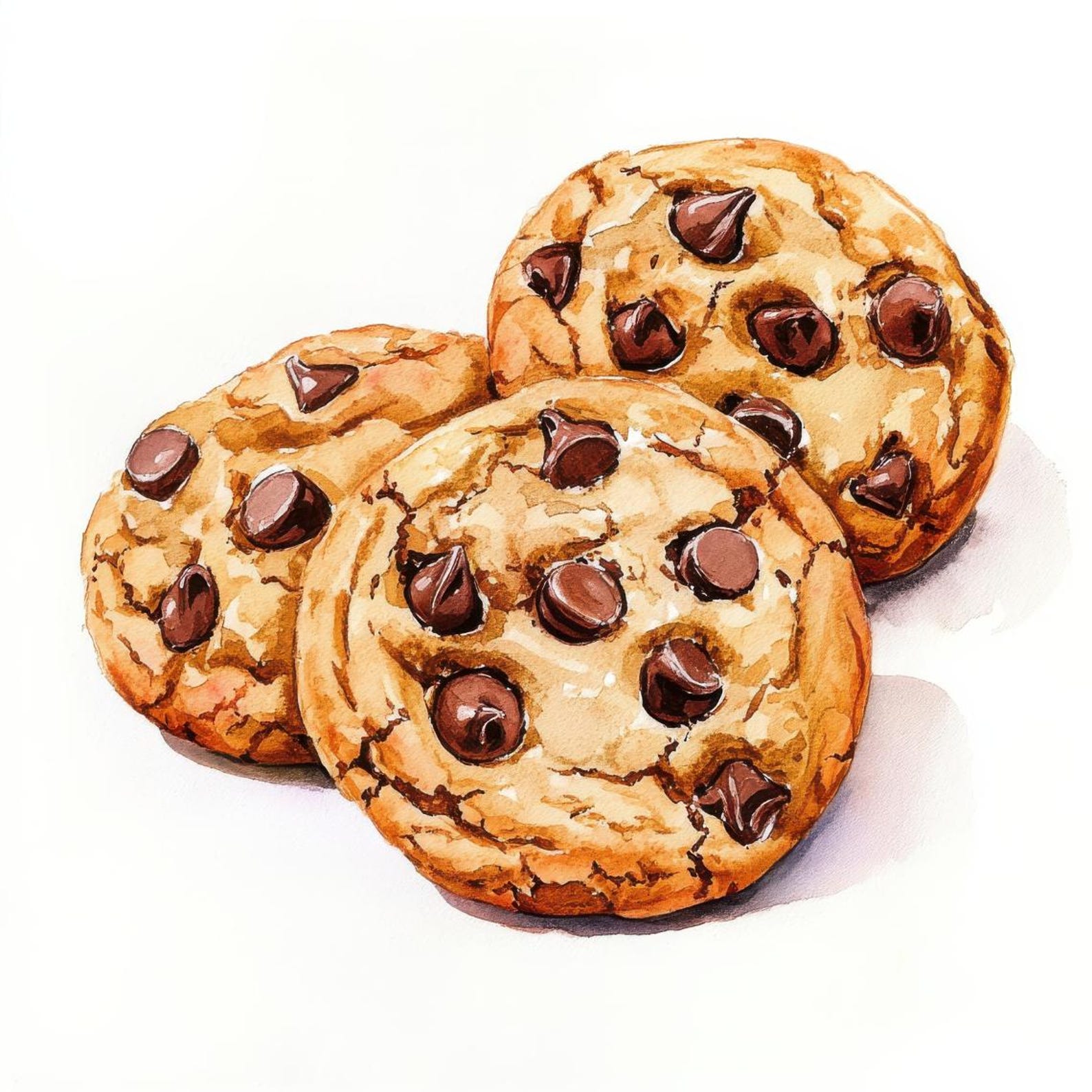 Watercolor Cookies Clipart Bundle, Chocolate Chip Cookie, Cookies ...