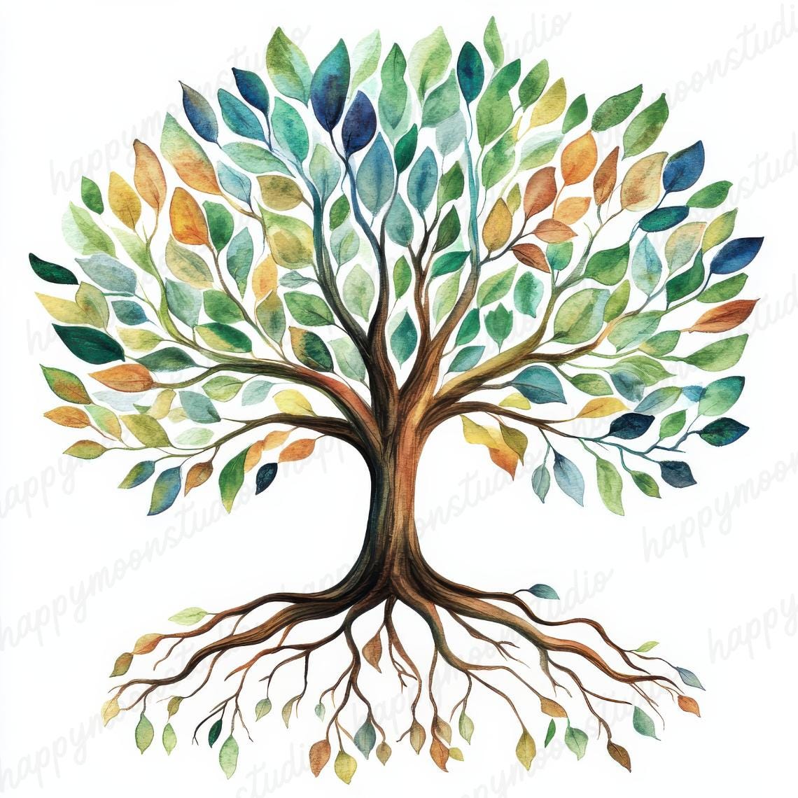 30 Tree of Life Clipart, Oak Tree, JPG Instant Download File ...