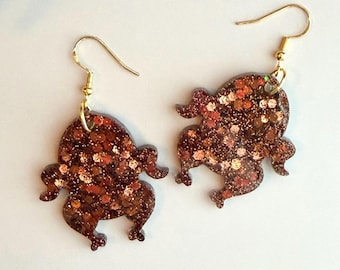 Thanksgiving Turkey Earrings: Lightweight Resin Holiday Jewelry