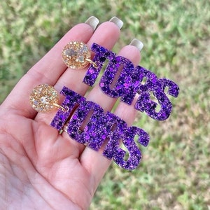 Tors glitter resin earrings - handcrafted - Ball High School - handmade jewelry