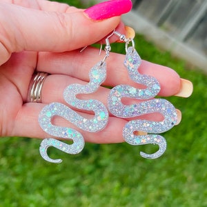 Super light slithering snake earrings  - handmade jewelry
