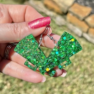 Cheer megaphone resin earrings - handcrafted - custom colors available - handmade jewelry