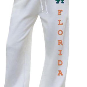 Custom College Sweatpants with Pockets – Wide Leg Fleece Pants with School Name or Logo Down Leg | Personalized Spirit Wear
