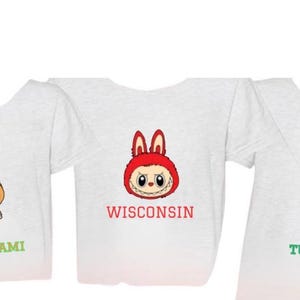 labubu dolls inspired  Apparel adult  and Youth sizes -  on shirt with school or college name