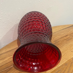 Large Ruby red pressed glass vase
