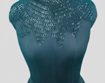 Handmade Chainmail Collar Armor | Medieval Shoulder Cape | LARP, Cosplay & Renaissance Fair Costume Accessory