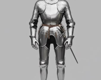 Middeleeuwse handgemaakte draagbare cosplay ridderpantserkostuum: 18-gauge staal, interieur/cosplay