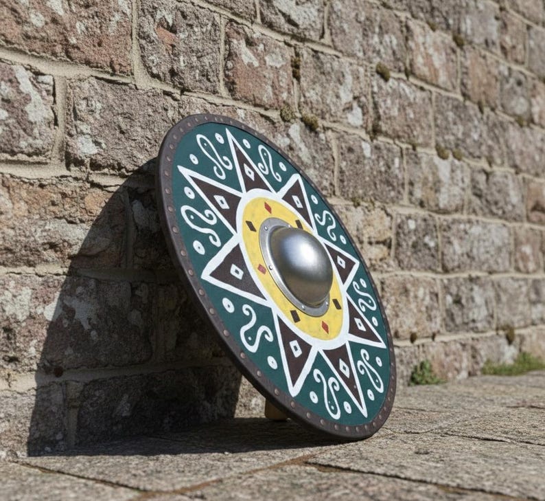 Handmålad vikingasköld – Medeltida väggdekor, LARP Cosplay bild 4