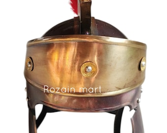 Handmade Roman Centurion Helmet: Red Plume, Collectible Armor...