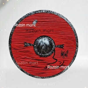 Hand-Painted Viking Shield: Functional Steel Roman Reenactment Shield.