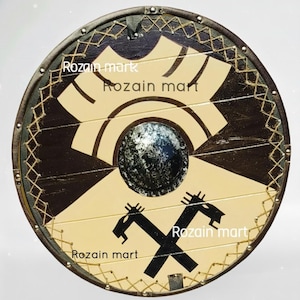 Hand-Painted Viking Shield – Functional Medieval Decor, Reenactment, Cosplay