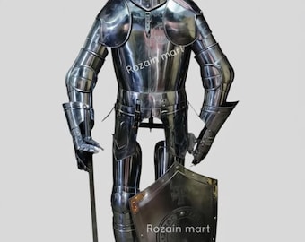 mediaval Handmade Wearable cross Knight Armor Suit: 18-Gauge Steel,home Decor/cosplay.