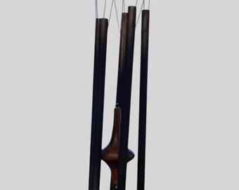 Campana de viento metálica de 5 tubos hecha a mano / Decoración para balcón exterior de 20 pulgadas.