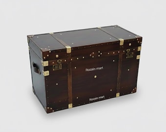 Baúl grande de madera / Caja para mantas estilo vintage
