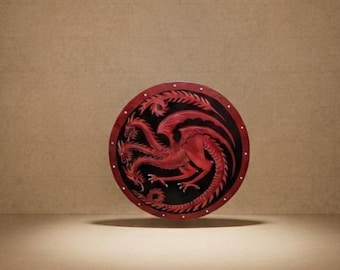 Hand-Painted Steel Roman Viking Shield: 24" Medieval Reenactment Shield.