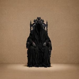 Handmade Black Hooded Cloak: Gothic Grim Reaper Robe, Medieval Fantasy Cape