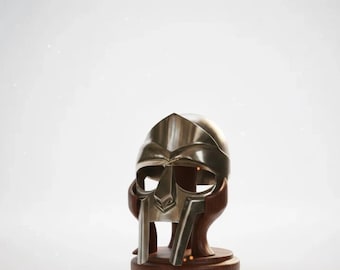 Casco con máscara de gladiador espartano – Armadura medieval hecha a mano / Disfraz de guerrero para cosplay, Halloween, LARP, decoración coleccionable.