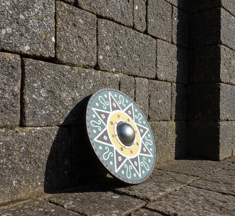 Handmålad vikingasköld – Medeltida väggdekor, LARP Cosplay bild 10