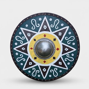 Handmålad vikingasköld – Medeltida väggdekor, LARP Cosplay bild 1
