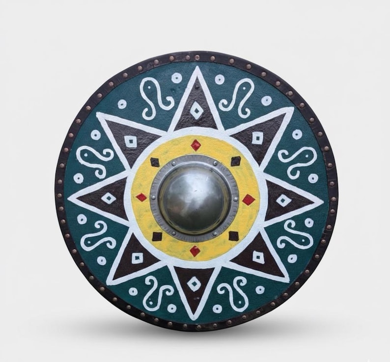 Handmålad vikingasköld – Medeltida väggdekor, LARP Cosplay bild 1