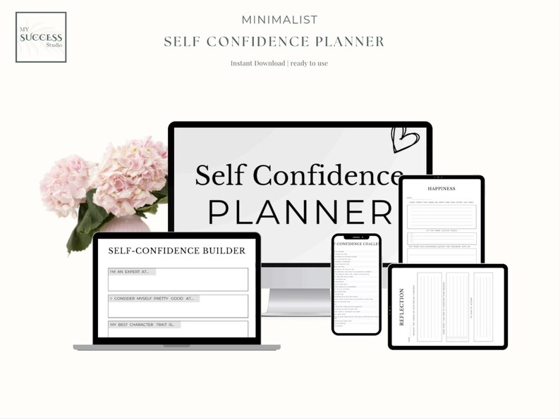 Self Confidence Planner Printable Self Esteem and Mindset Journal Daily ...