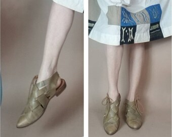 basket weave flat shoes