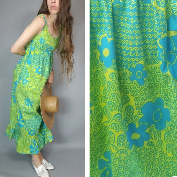 Vintage 60s Dress Summer Hawaiian Dress Sundress petite xs